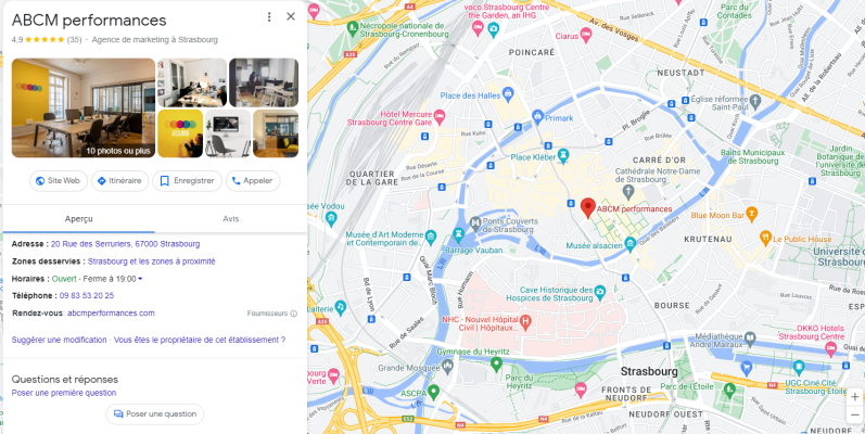 Exemple de fiche Google Business Profile optimisée pour le référencement local