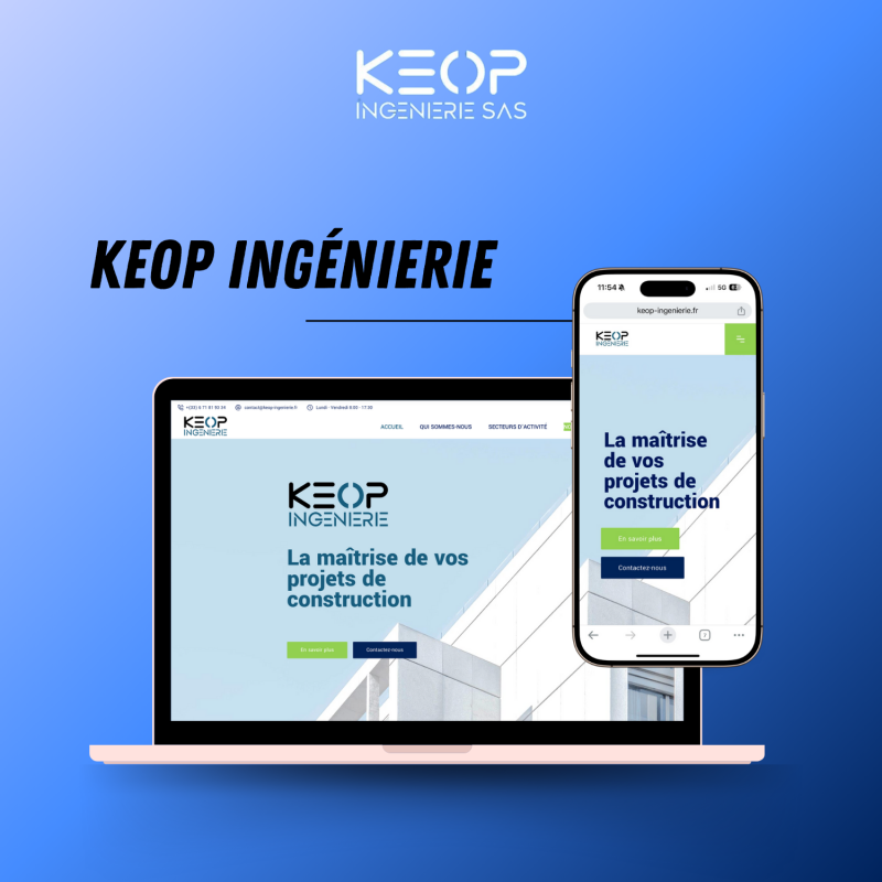 Mock up du site développé pour KEOP